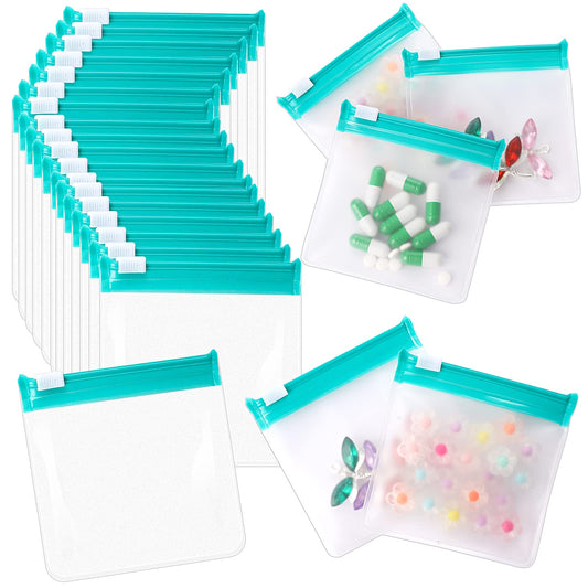 24 Pieces Pill Pouches for Medicine Travel Pill Organizer Zippered Pill Pouch Bags Reusable Clear Self Sealing Medicine Bag Plastic Pill Bags with Slide Lock for Pills Small Items Storage