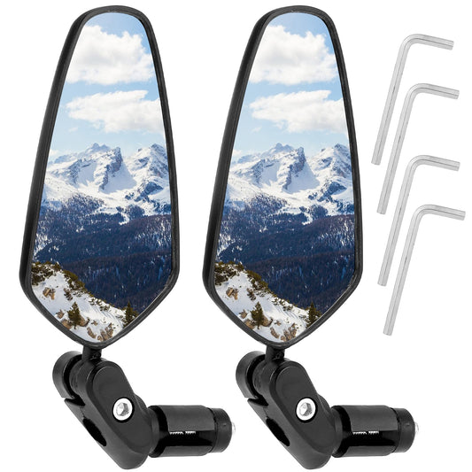Bike Mirror 2PCS HD 360° Adjustable Foldable Handlebar End Bicycle Mirror Safe Cycling Rear View Mirror Bicycle Cycling Rear View Mirrors for Electric Bike Mountain Road Bike Cycling