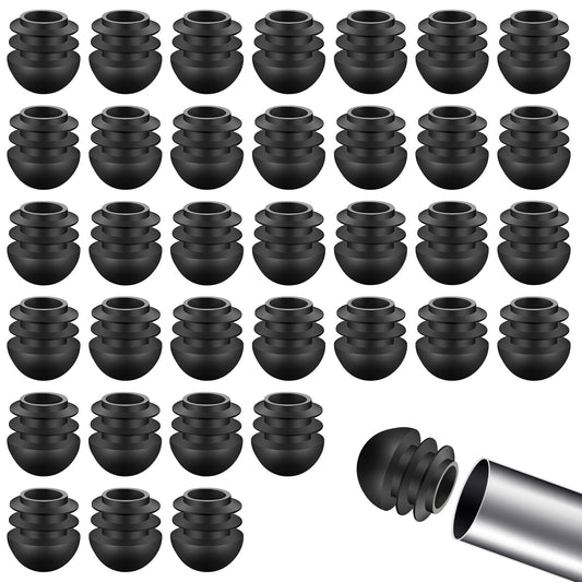 35 Pcs Round Plastic Plug 3/4 Inch Black Chair Leg Plug Caps Furniture Feet Caps Round Tube Inserts Furniture Glides End Caps Tubing Post End Caps Chair Leg Glide Furniture Protectors