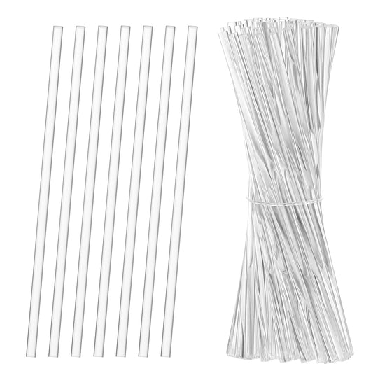 100 PCS Acrylic Lollipop Sticks Cake Pops Sticks Clear Cake Pops Candy Sticks Treat Sticks Plastic Candy Stirring Rods Reusable Acrylic Sticks for DIY Candy Dessert Chocolate (4 inch)