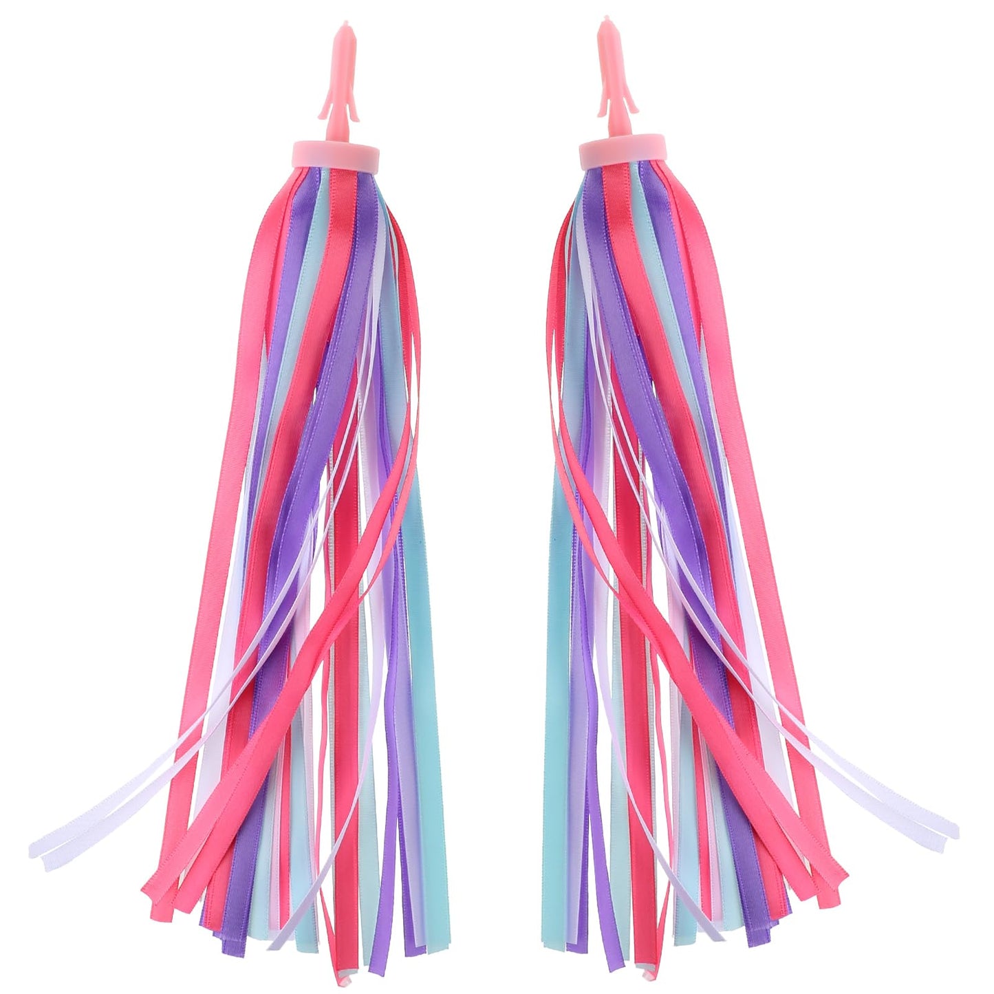 1 Pair Bicycle Handlebar Streamers Kid's Bike Streamers 2 Pcs Colorful Bicycle Handlebar Grips Tassel Ribbons for Girls Boys(Purple)