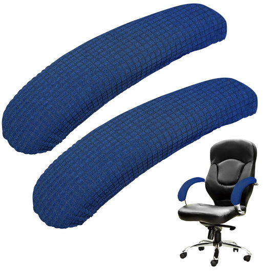 KALIONE Chair Arm Covers, Removable Office Chair Cover, Armrest Slipcover Pads, Chair Arm Pads Arm Protectors, Office Removable Arm Rest Covering, Elastic Chair Armrest Cover(Blue)