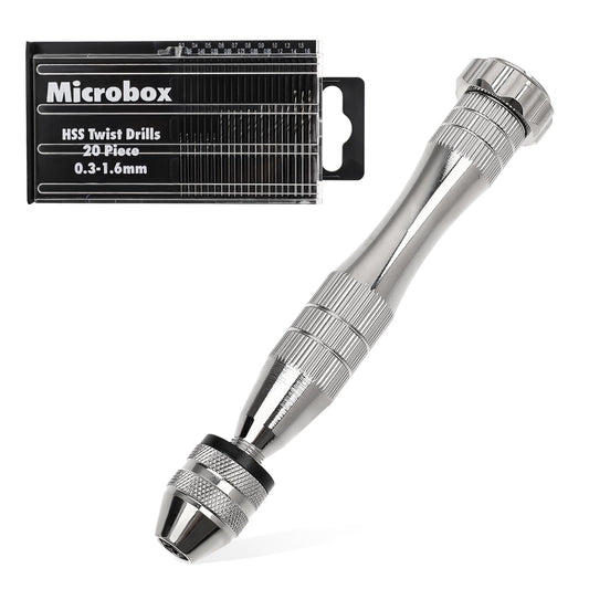 21 Pieces Pin Vise Hand Drills Bits Set Include Pin Vise Spiral Hand Drill Rotary Tool with 20 Pieces 0.3-1.6 mm Micro Twist Drill Bits for Resin Casting Molds Clay Craft DIY Jewelry Wood