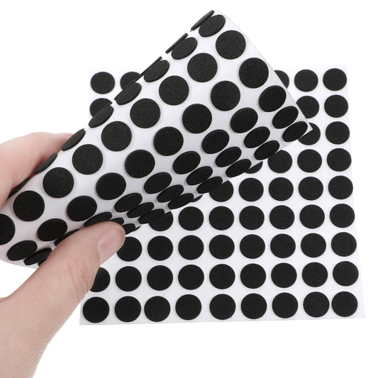 261 Pcs Mini Foam Felt Pads, Self Stick Pads Furniture Felt Pad Round 3/8 Inches Diameter Self Adhesive Cabinet Cushion Dots for Cabinet Doors Furniture Desks Floor Drawers Black