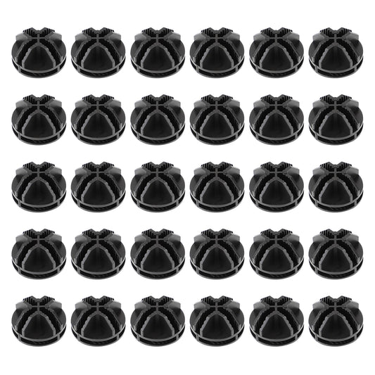 30Pcs Wire Storage Cubes Plastic Connectors Black Mesh Snap Shelves Connectors Grid Cube Organizer Connector Mini Push Grid Wire Grid Storage for Modular Closet Storage Organizer Wire Shelving Parts