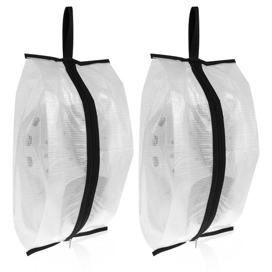 2 Pack Waterproof Shoe Bags for Travel Sneaker Bags Shoe Storage Bag Clear Portable Shoe Organizer Bag with Zipper for Packing Golf Shoe Dust Bags for Men and Women Medium