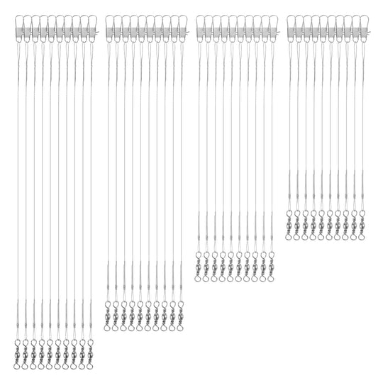Fishing Leader, 40 PCS Anti-Bite Stainless Steel Fishing Wire High-Strength Fishing Leaders Saltwater Fishing Gear, Fishing Tackle Leaders for Fishing Wire Leader Fishing Hooks for Lures Bait Rig
