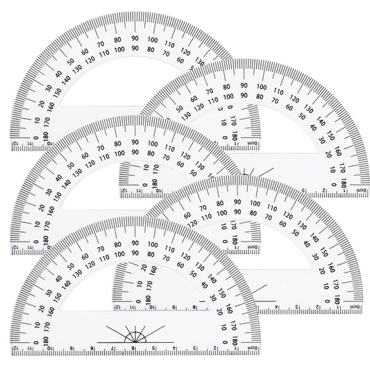 5 Packs Protractor Protractors for Maths, Clear Protractor Set, Math Geometry Protractor, Protractors for Students School Office, Protractor Rulers Sets, 12CM 180 Degrees Protractors