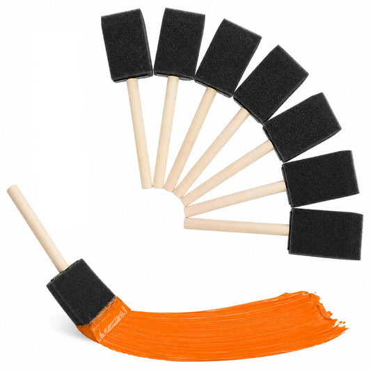 8 PCS Sponge Brushes for Painting with Wood Handle 1.6 Inch