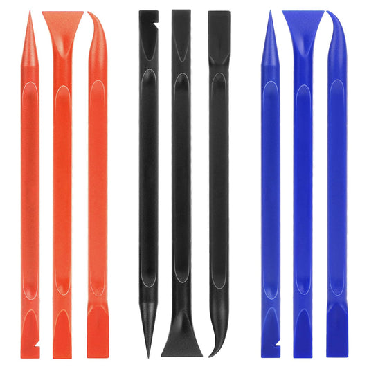 Paint Scraper Tool, 9 Pieces Carbon Fiber Plastic Scraper Non-Scratch Dish Scraper Tool Multi-Purpose Kitchen Crevice Cleaning Scraper Tool for Clean Tight Spaces Remove Stickers Labels Oil Stains
