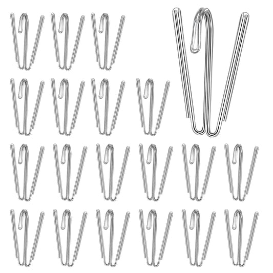 20 Pack Pinch Pleat Curtain Hooks Curtain Pleater Tape Hooks Heavy Duty Metal Curtain Hooks Pinch Pleat Header Tape Pins Drapery Hooks for Pleated Drapes for Window Curtain, Shower Curtain