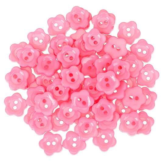 200 Pcs Resin Flower Buttons, 1/2inch Pink Pearlescent Buttons, Buttons for Cardigans, Pink Buttons Cardigan Buttons, Resin Button for Sewing Crafting, Button for DIY Sewing Crafting Decoration