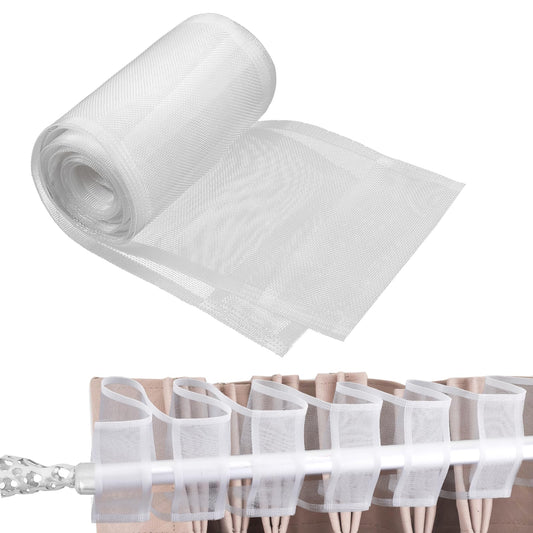 Curtain Header Tape, Multi-functional Curtain Tape, Pencil Pleat, Curtain Header Tape, Detachable Roller Blind Tape, White Curtain Accessories for Window Curtain Door Curtain (3 meters x 100 mm)