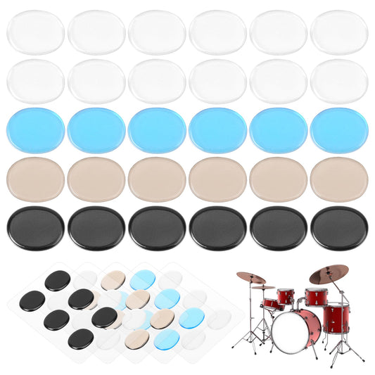 30pcs Drum Gel Pads, Moon Gel for Drums Dampeners Gels Drum Silencer Pads Soft Drum Dampeners Drum Dots for Drums Cymbals Control, Drum Damper Gel Pads Drum Muffler Drum Accessories and Parts