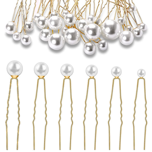 36Pcs Pearl Hair Pins, Pearl Wedding Hair Pins Hair Pearls, Bridal Pearl Hair Pins for Women Wedding, Rhinestone Pearl Hair Clips Bridal Wedding Hair Accessories for Women Girls