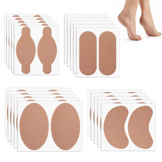 Moleskin for Feet, 40 Pcs 4 Shapes Adhesive Moleskin Padding for Shoes Blister Prevention Tape Mole Skin Patch for Feet Toes Heels Reduce Friction