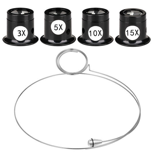Jewelry Loop Magnifier, 5 Pcs Jewelers Loupe Magnifier Set