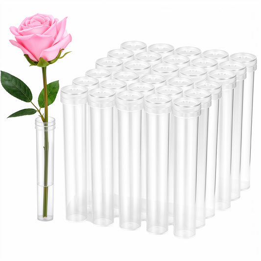 Fyntave 30 Pcs Reusable Floral Tubes for Single Stem Flower Plastic 2.8”