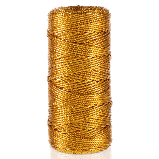 328 Feet Gold String Decorative Metallic Cords Wrapping Thin Twine String, 1.5mm Gold Cord Ornament Strings for Gift Wrapping, Gift Tags, DIY Crafts