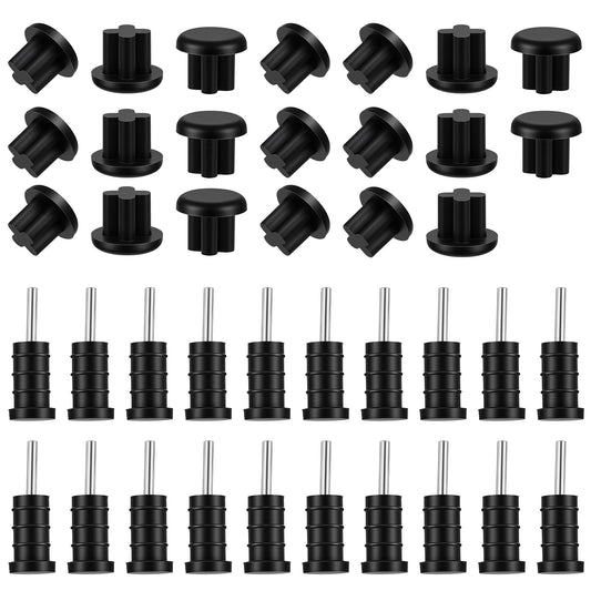 Xelsluthe 40 PCS USB Dust Plug Charger Cover Protector Phone Dust Plug 3.5mm Silicone Dusts Plugs for Earphone Mobile Phone Port Computer Port Headphone (Black)