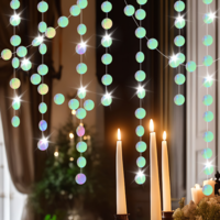 4 Pack Holographic Circle Shiny Garlands Iridescent Party Supplies Iridescent Banner Hanging Streamer for Baby Shower Wedding Graduation Birthday Party Decoration