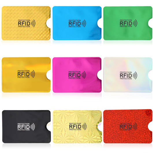 RFID Wallet Women Card Sleeves, 9 Pieces Pocket RFID Blocking Sleeves Multi-color RFID Card Holders Thin Credit Card Protector Sleeves Anti-Theft Identity Credit Card Holder Wallets for Women Men