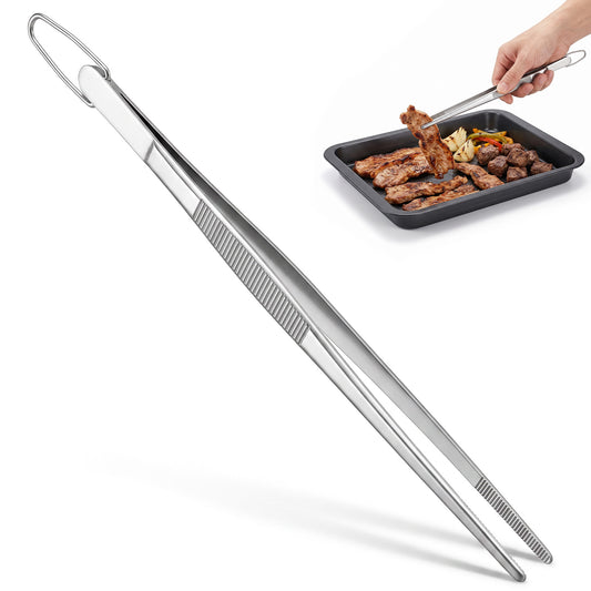 10 Inch Food Tweezers Stainless Steel Cooking Tweezers