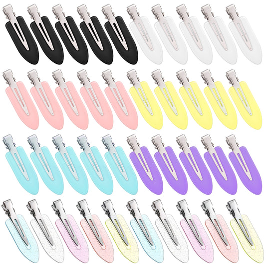 40 Pcs Creaseless Hair Clips for Women Styling No Crease Hair Clips No Bend Flat Bang Clip Non Slip Makeup Clip for Bangs Setting Makeup Skincare Salon Hairstyle