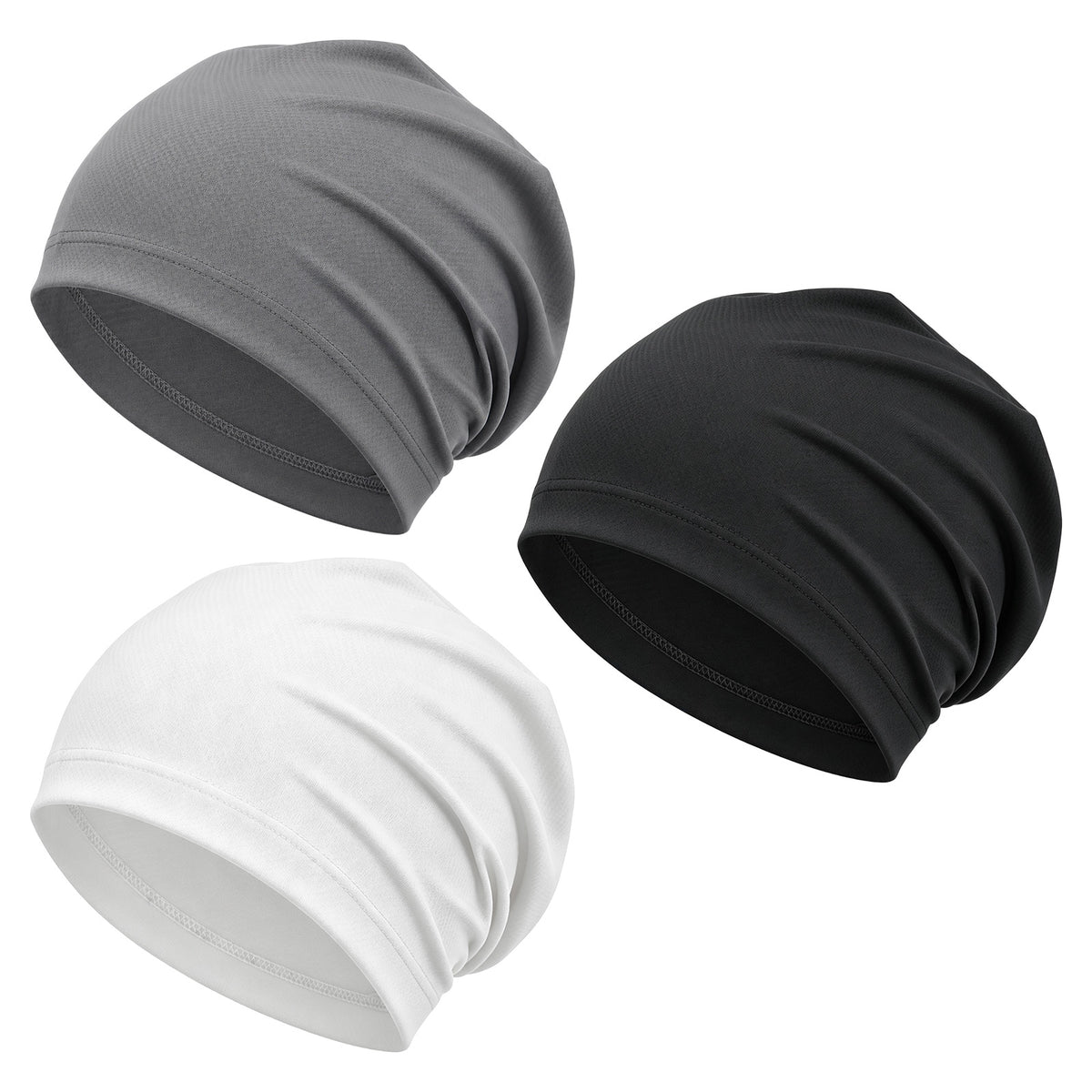 Zelphvt 3 Pack Cooling Skull Cap, Breathable Ice Silk, Quick-Dry, 3 Colors