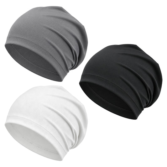 Zelphvt 3 Pack Cooling Skull Cap, Breathable Ice Silk, Quick-Dry, 3 Colors