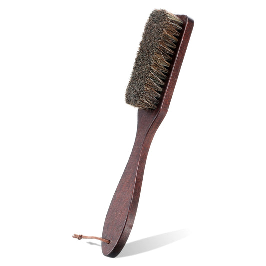 100% Horsehair Upholstery Brush Natural Horsehair Brushes Soft Bristles Wood Handle Brush for Removing Hair Dust for Felt Hat Woolen Coat Suits Couch Bed Clothes