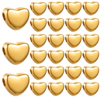 QfwdfcTrenz 200 Pcs Herz Perlen Kleine Loch Spacer Perlen Schmuck Erkenntnisse Charms Perlen für Armbänder machen für Armbänder Halskette Ohrring Schmuck machen DIY handmade Craft （Gold）