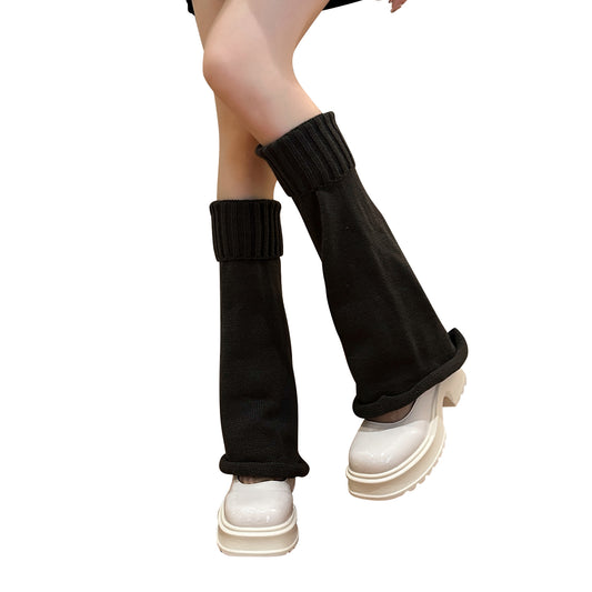 Harajuku Japanese Lolita Leg Warmers, Kawaii Leg Warmers Y2K Harajuku Leg Warmers for Girls Women Gothic Knit Long Socks Leggings Gaiters Knee Gyaru Cute Leg Warmers Lolita Accessories, Black