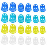 Rubber Fingers Tips, 24 Pieces Thumb Protector Thimbles for Hand Embroidery Guitar Fingertip Protector Guard 3 Sizes Finger Pads Grips Covers for Sorting Paper Quilting Knitting Office Paperwork