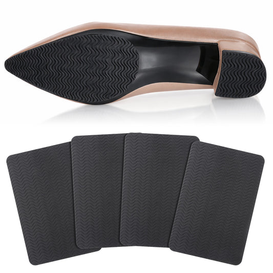 4 PCS Shoe Sole Protector Shoe Bottom Protector Shoes Grippers Anti Slip Self Adhesive Non Slip Shoes Pads Sole-Protector for Heels (5.9 X 3.9 Inch, Black)