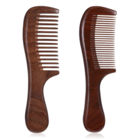 2 Pcs Sandalwood Comb Set Wide and Fine Tooth Comb Wooden Detangling Anti-static Natural Wood Combs Green Handmade Sandalwood Combs for Women Men Straight Curly Dry Wet Hair