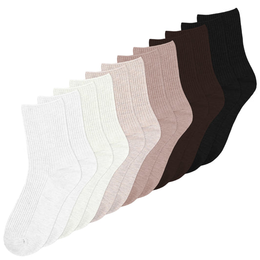 Bruislard 6 Pairs Womens Socks Cotton Breathable Wicking Ladies Crew Ankle Socks Women's Fashion Sock Suitable for Sports Parties Leisure