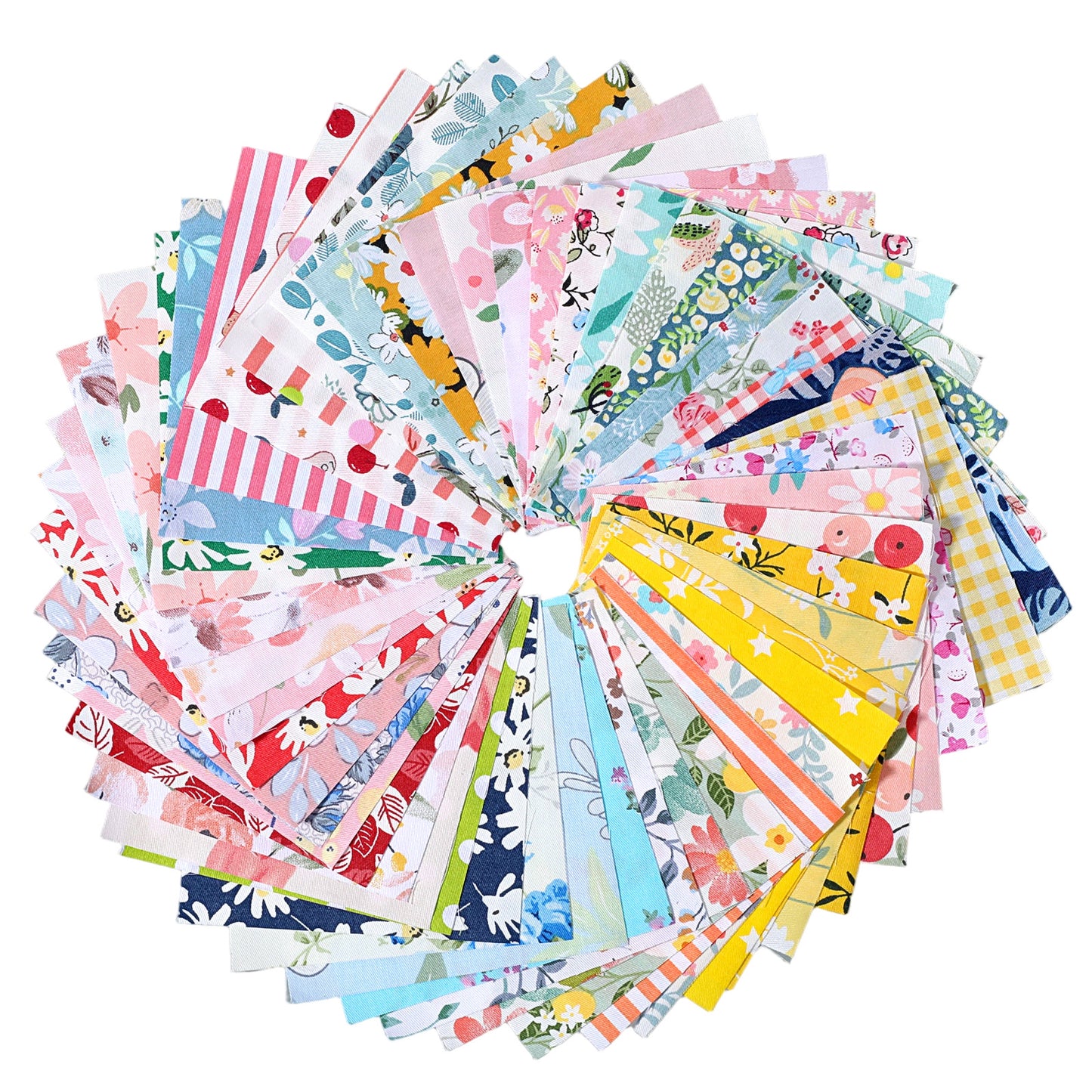 50Pcs Sewing Fabric Squares 4X4 Cotton Quilting Squares Colorful Fabric Bundle Square Quiltings Patchwork Scraps Quiltings Supplies for Quilting Sewing DIY Crafting