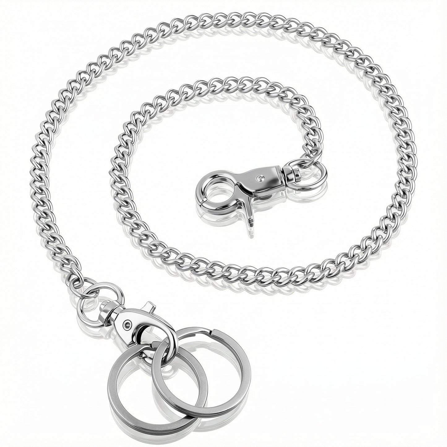 SynHHergyx Wallet Chains for Men, 24 Inch Heavy Duty Pocket Chain Metal Purse Chain with Lobster Clasps and 2 Keyrings for Keys, Jeans, Pants, Belt Loop, Wallet, Handbag