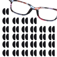 30 Pairs Eyeglasses Nose Pads Black Anti-Slip Soft Glasses Nose Pad Replacement Silicone Adhesive Transparent Eyeglass Noses Pads for Full Plastic Frames (Black 1.0mm)