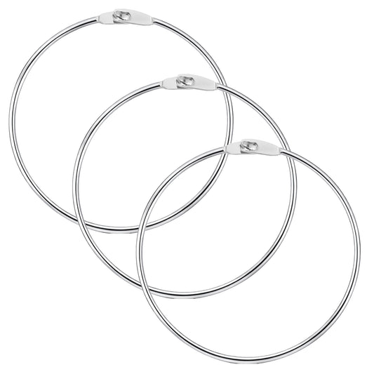 3 Pcs 4.7 Inch Metal Rings Wrench Organizer, Easy to Open and Close Heavy Duty, Large Key Ring Hoop for Bib Vests Craft Index Card Dream Catcher Key