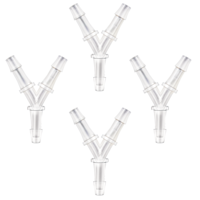 Exircy 4 Pcs Aquarium Air Pump Connectors Plastic 3 Way Y Shape Hose Connector Anti-Shedding Airline Tubing Connector for 3/16 inch Line Hose Barb Tee for Air Oxygen Gas Water