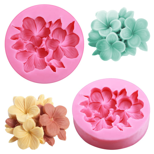 2pcs Flower Candle Mold, Flower Silicone Mold 3D Cute Flowers Resin Molds for Candle Making Fondant Chocolate Cake Decorating Soap Resin Casting Craft Making