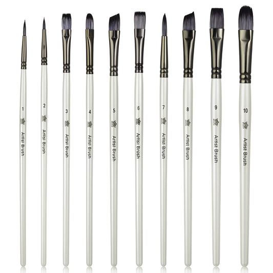 10 PCS Watercolor Brush Gouache Acrylic Paint Brushes Paint by Number Brushes Fine Paint Brushes Adult Art Paint Brush Set for Watercolor Oil Gouache Face Body Craft Miniatures Painting,Paintbrushes