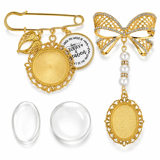 2Pack Wedding Bouquet Photo Charms Kit, Custom Bridal Boutonniere Pin