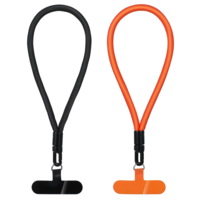 Phone Wrist Strap, 2 Pcs Nylon Phone Wrist Lanyard with Tether Tab Cell Phone Bracelet Strap Anti-Loss Wristlet Keychain Compatible for Most Phones Case (Black, Orange)