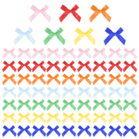 Psyqtsuary Mini Bows, 70 Pcs Satin Ribbon Bow Colorful Little Bow Bowknot Sewing Accessories Cute Small Bows for Craft Sewing Scrapbooking Christmas Party Wedding and Gift Wrapping, 7 Colors