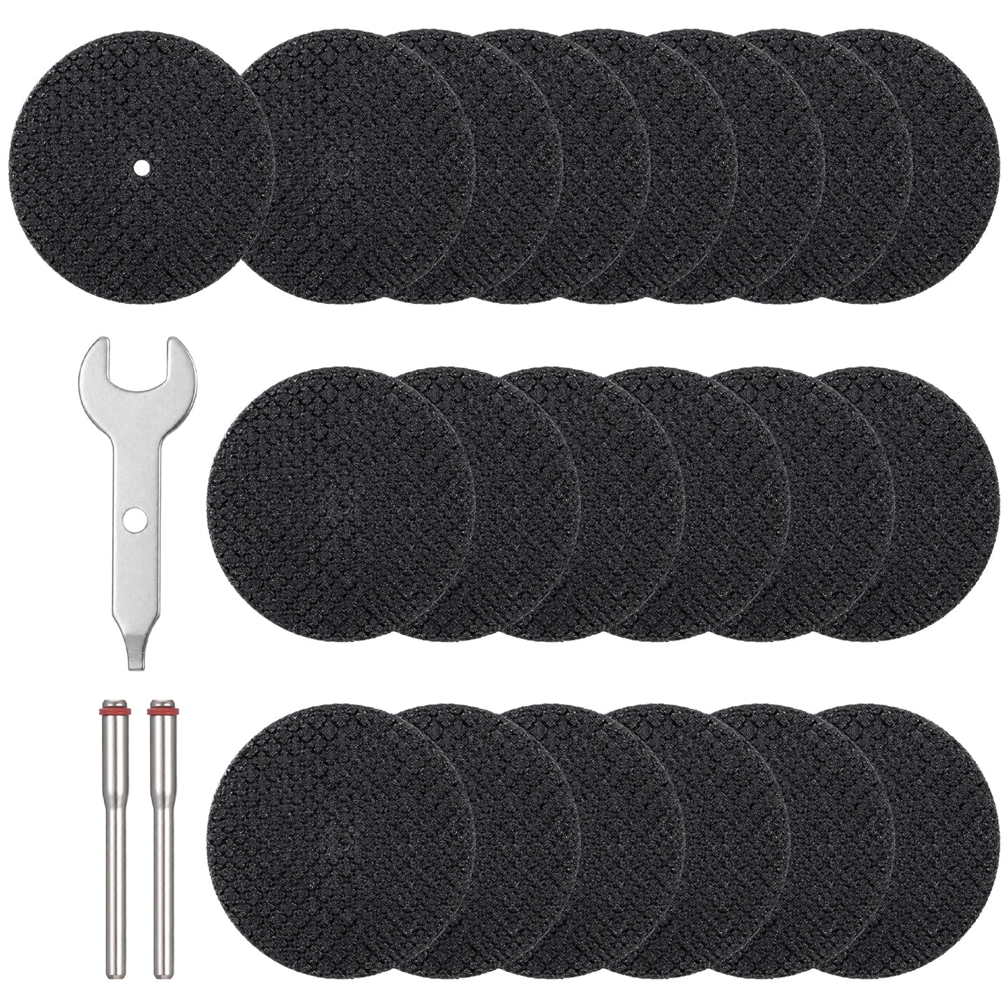 Cutting Wheel for Rotary Tool, 23Pcs Metal Cutting Discs, 1 Wrench & 2Pcs 1/8“ Mandrels, Durable Cutt Wheel for Drill Wood Crafting and DIY Projects