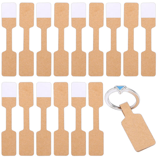 200pcs Jewelry Price Tags Stickers Jewelry Tags for Pricing, Small Price Tag Self Adhesive Kraft Blank Barbell Label Bracelet Tag for Necklace Earring Rings