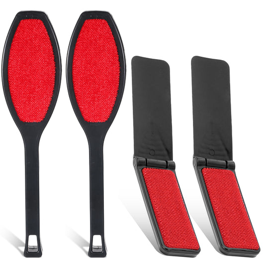Lint Brush for Clothes, 4 Pcs Reusable Double-Sided Portable Lint Brushes for Pet Hair Travel Size Foldable Lint Remover Brush for Furniture Couch Sofa Carpet Pet Hair Fabric Fluff Dust Removal